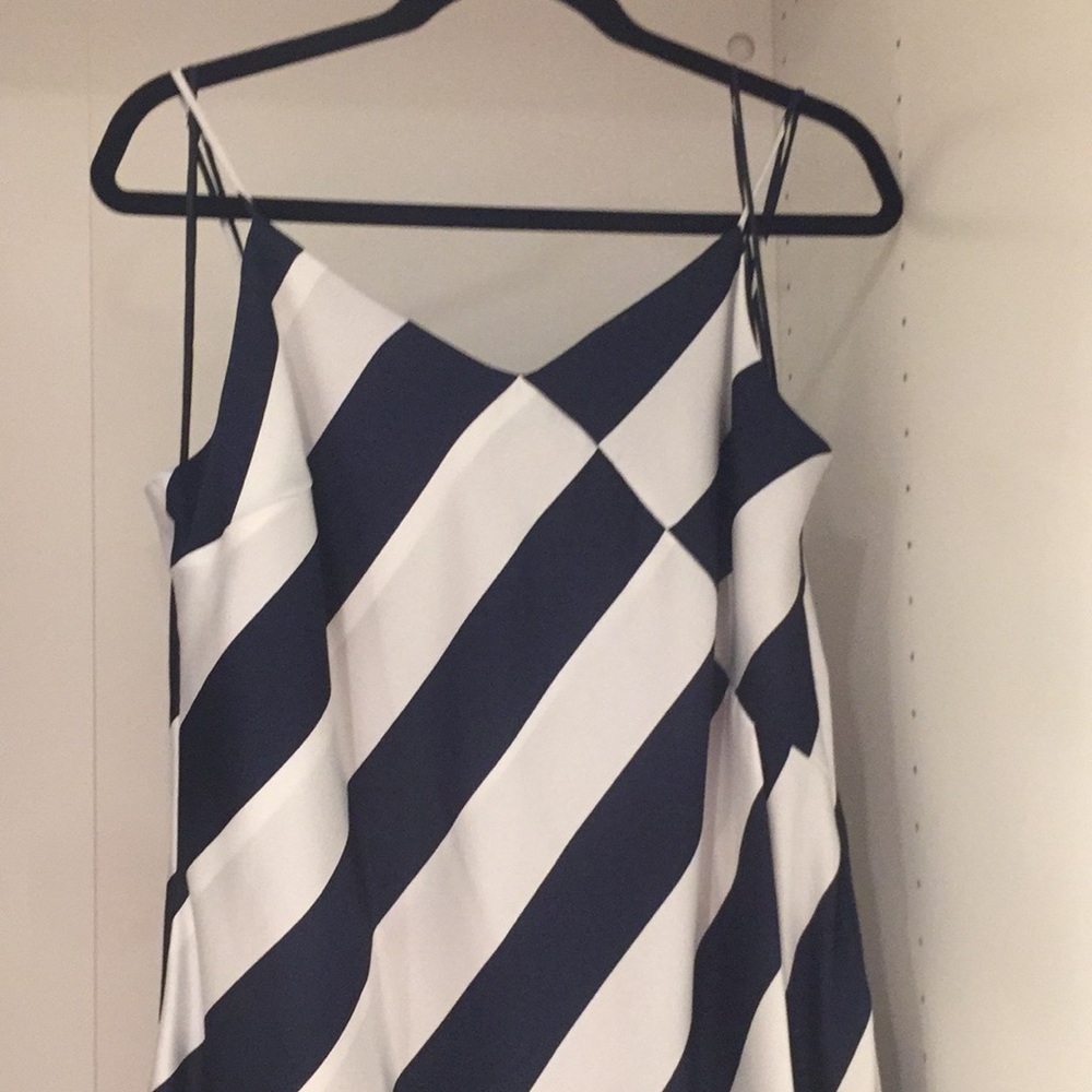 Navy and White Striped Dress